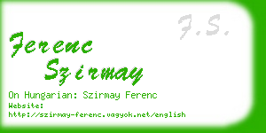 ferenc szirmay business card